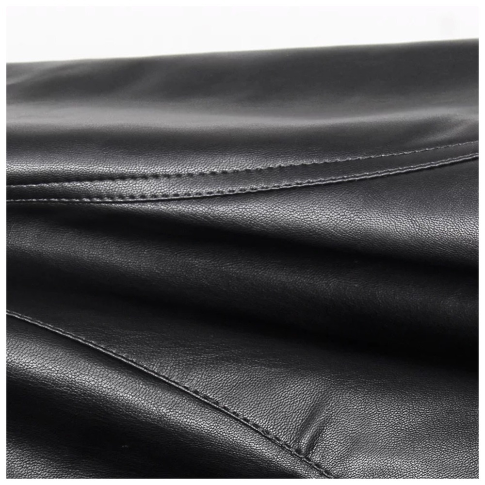 The ASHLAY Asymmetrical Vegan Leather Skirt - Picture 7 of 7